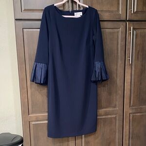 Jessica Howard Navy Long Sleeve Dress with Flared Cuffs